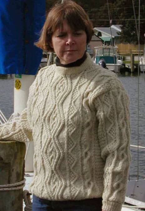 Cabled-Aran Cabled Aran design. The Aran Islands, lying off the west coast of Ireland originally produced this style of sweater. The high quality wool in all these sweaters retains its natural lanolin making it perfect for rugged outdoor garments. Size 38 

